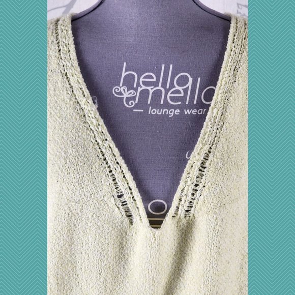 Free People Pale Yellow Distressed Riptide Sweater - Picture 2 of 5